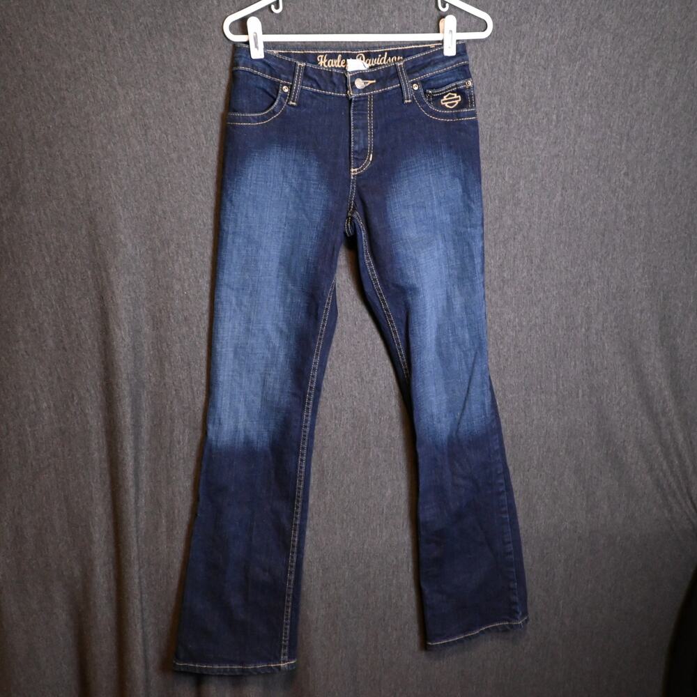 Harley-Davidson Women's 2 (27x29) Dark Wash Denim Jeans Bootcut